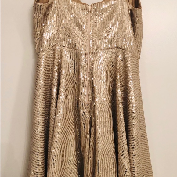 Gold Sequin Skater Dress - Picture 8 of 8